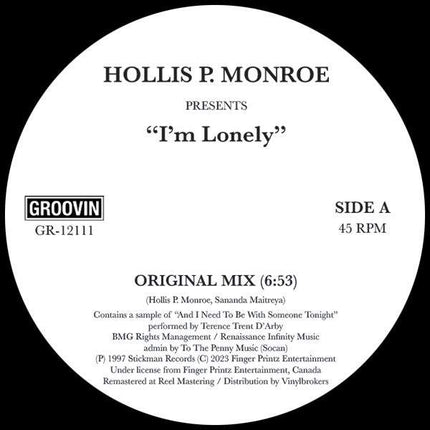 Hollis P Monroe - I'm Lonely (12 inch)